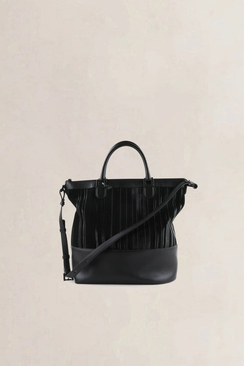 Delvaux Black Toile De Cuir Leather Shoulder Bag