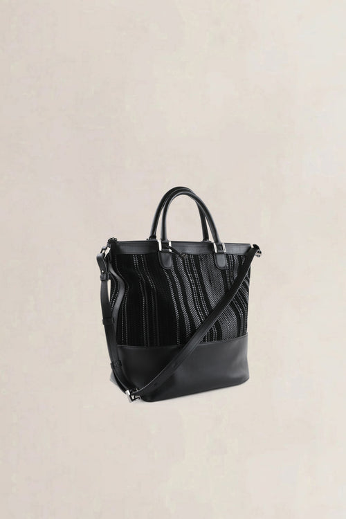 Delvaux Black Toile De Cuir Leather Shoulder Bag