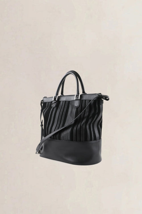 Delvaux Black Toile De Cuir Leather Shoulder Bag