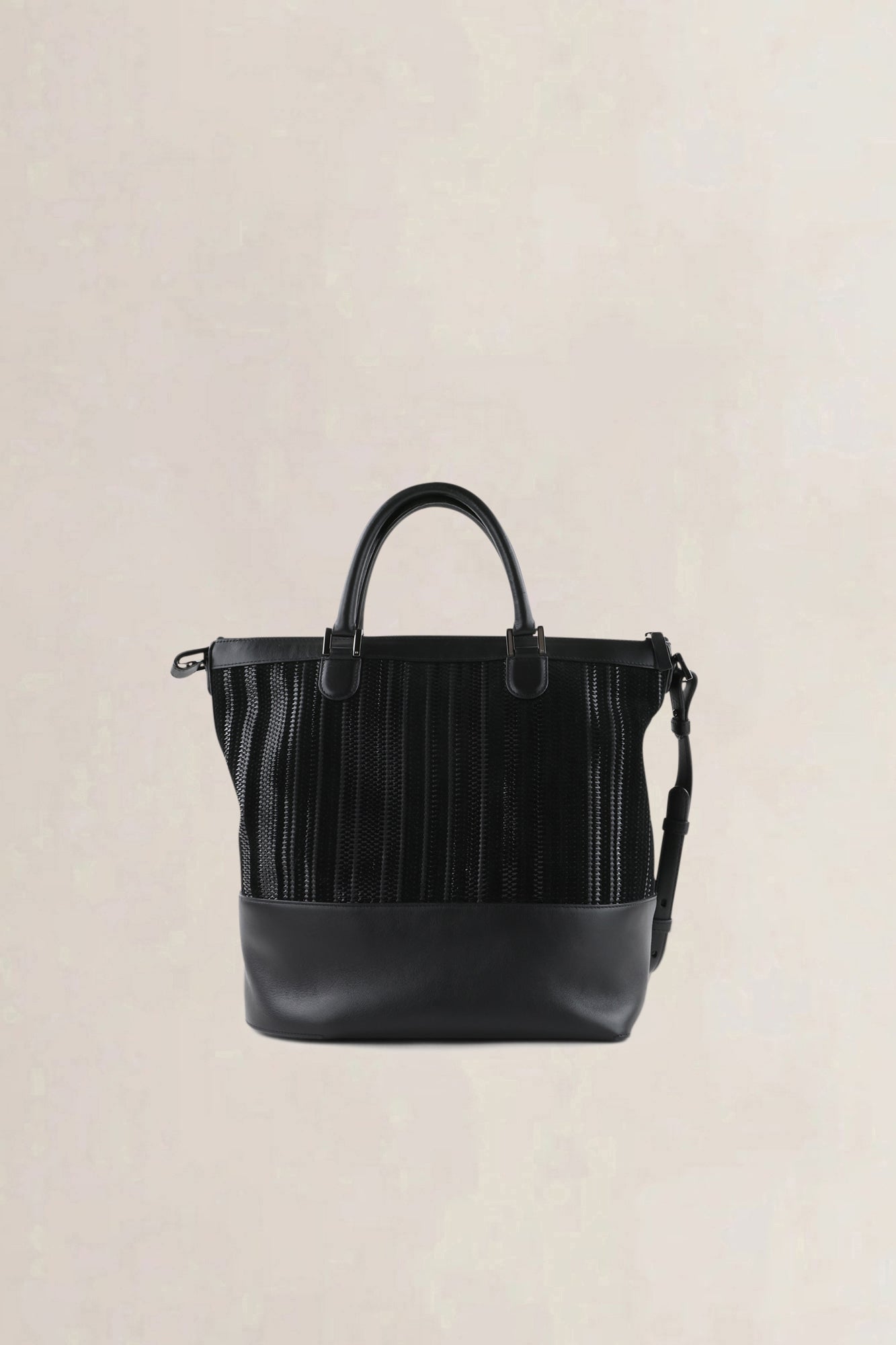Delvaux Black Toile De Cuir Leather Shoulder Bag