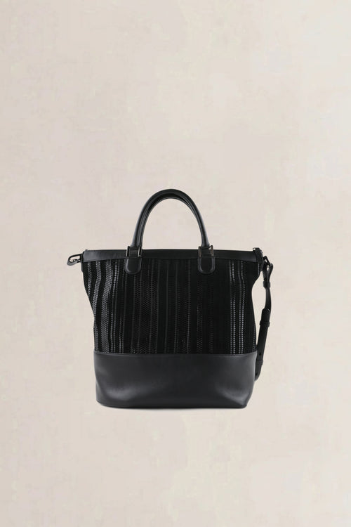 Delvaux Black Toile De Cuir Leather Shoulder Bag