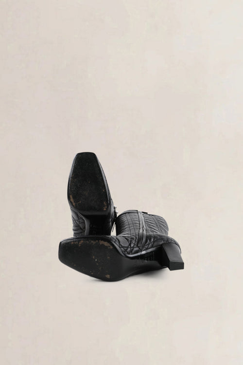 Dior Black Quilted Leather Knee-Length Boots