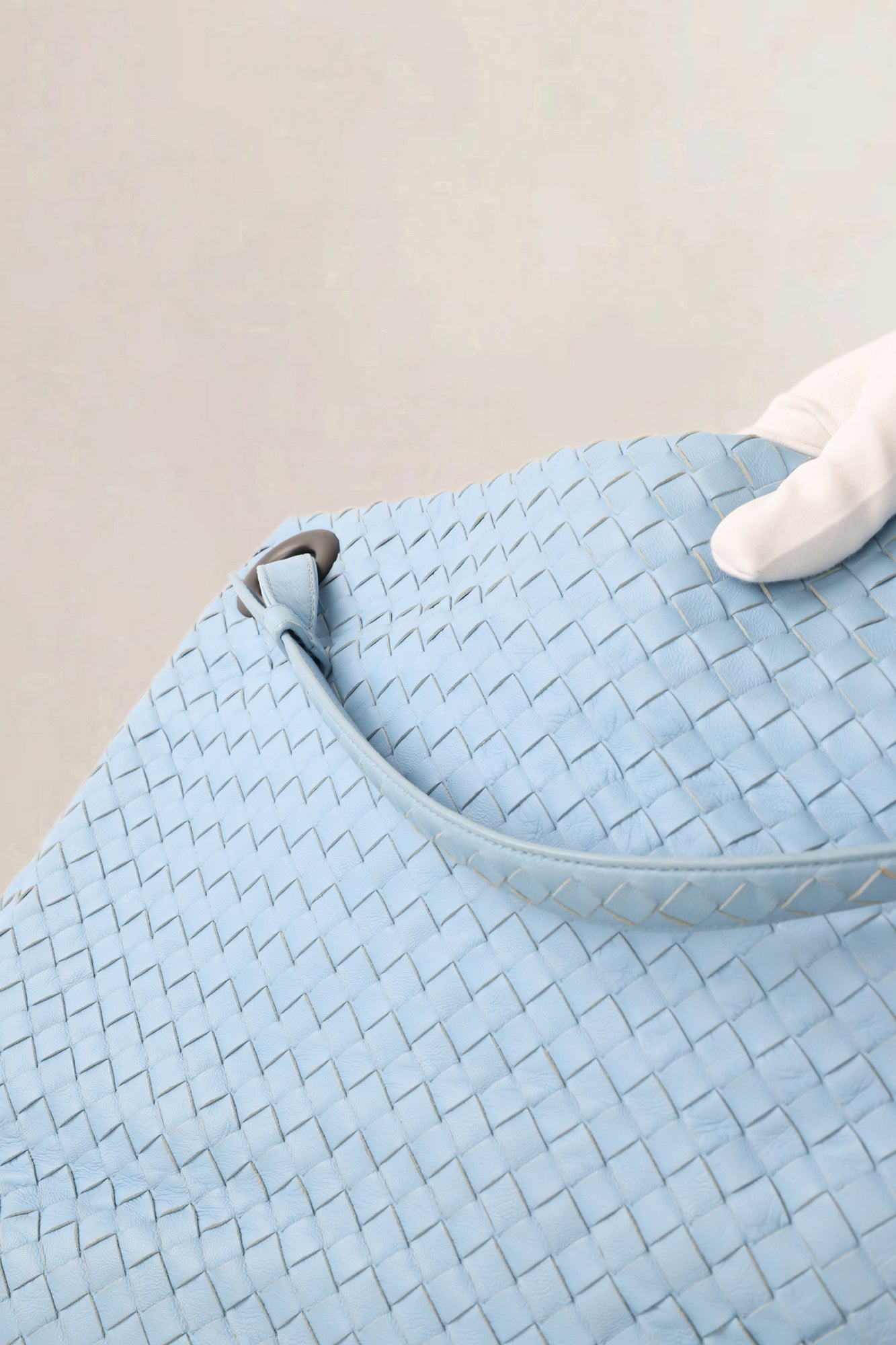 Bottega Veneta Light Blue Intrecciato Leather Garda Shoulder Bag