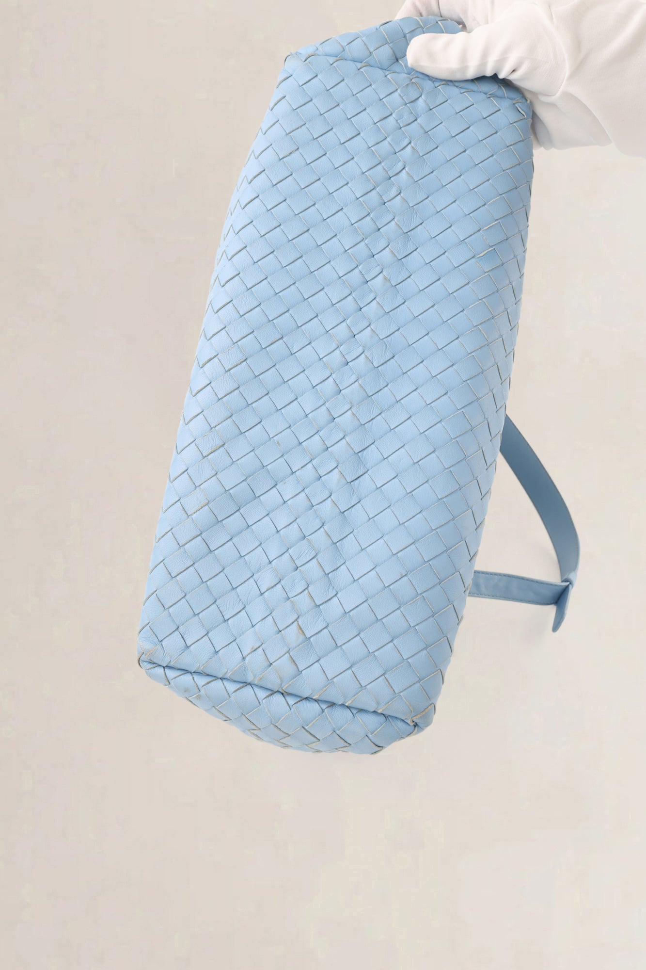 Bottega Veneta Light Blue Intrecciato Leather Garda Shoulder Bag