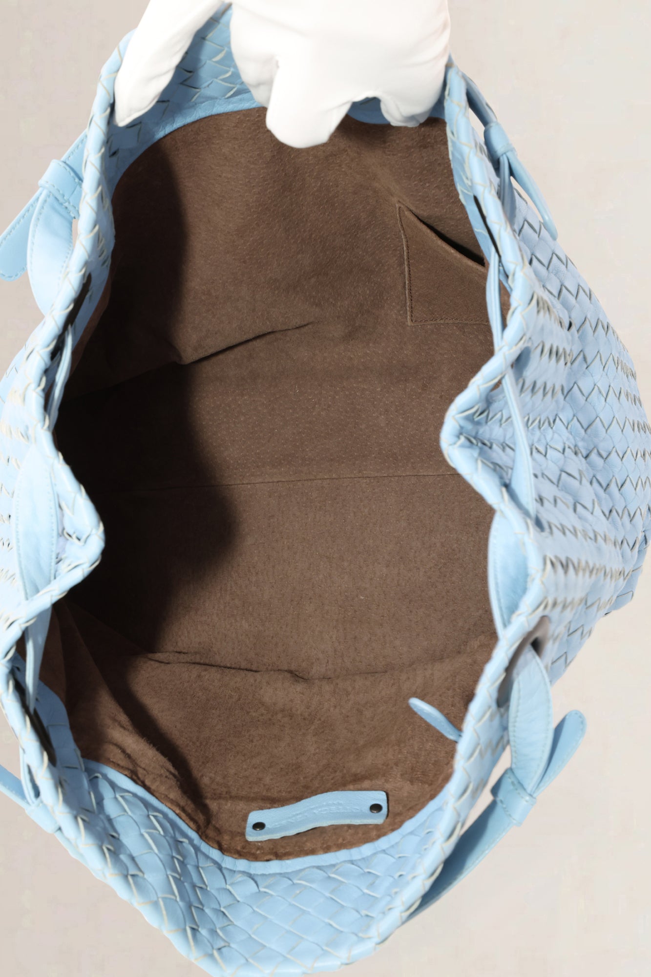 Bottega Veneta Light Blue Intrecciato Leather Garda Shoulder Bag
