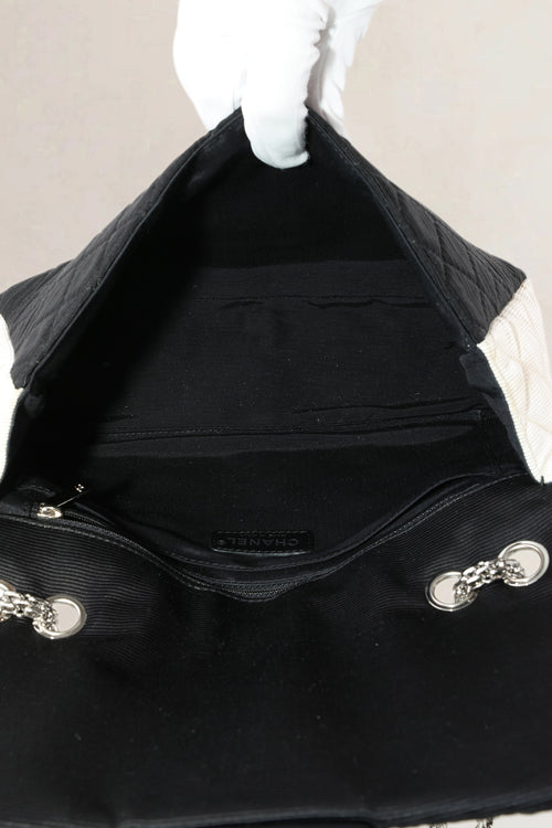 Chanel Black/White Cloth 2.55 Reissue Crossbody Bag