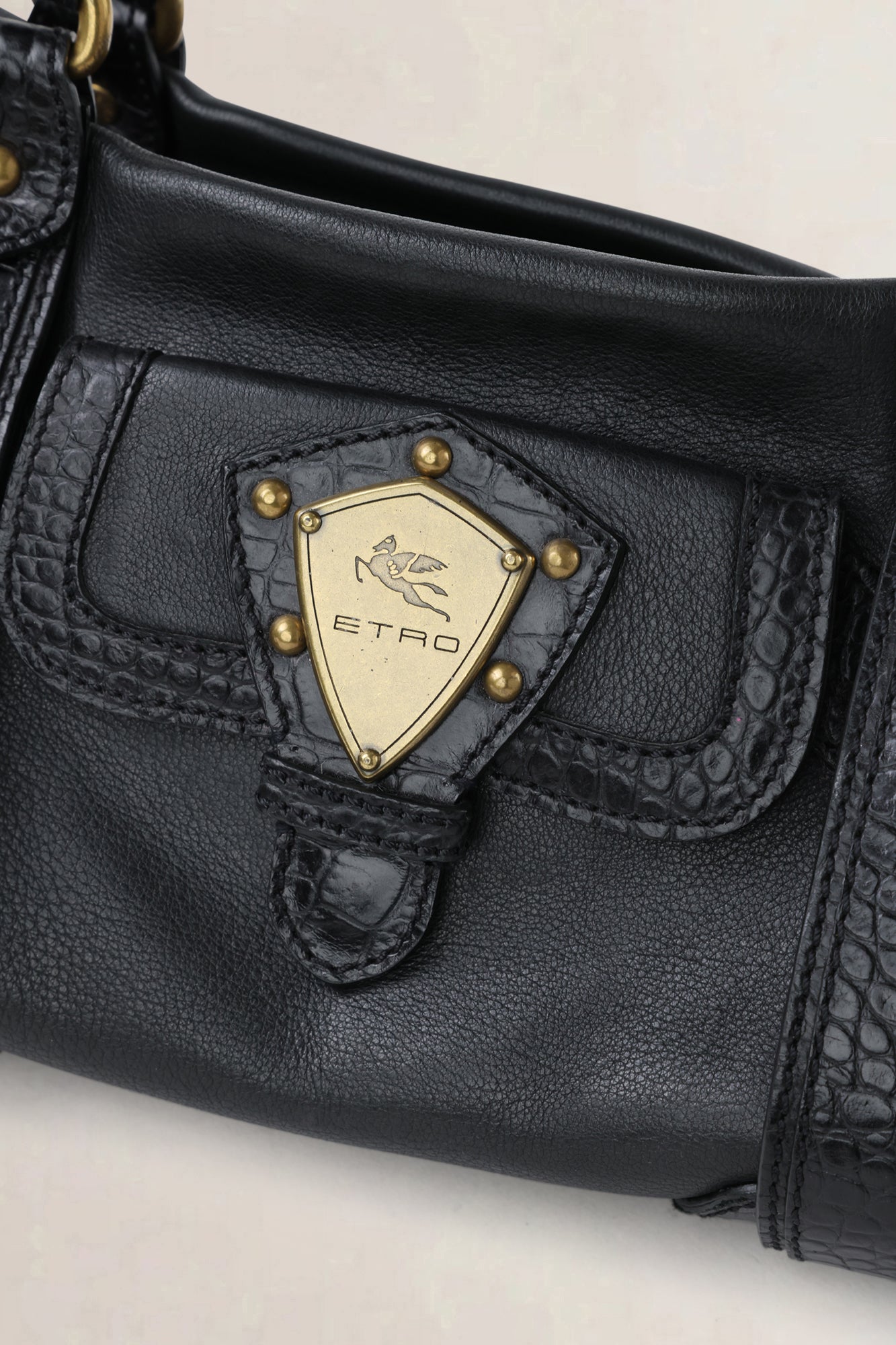 Etro Black Leather Shoulder Bag