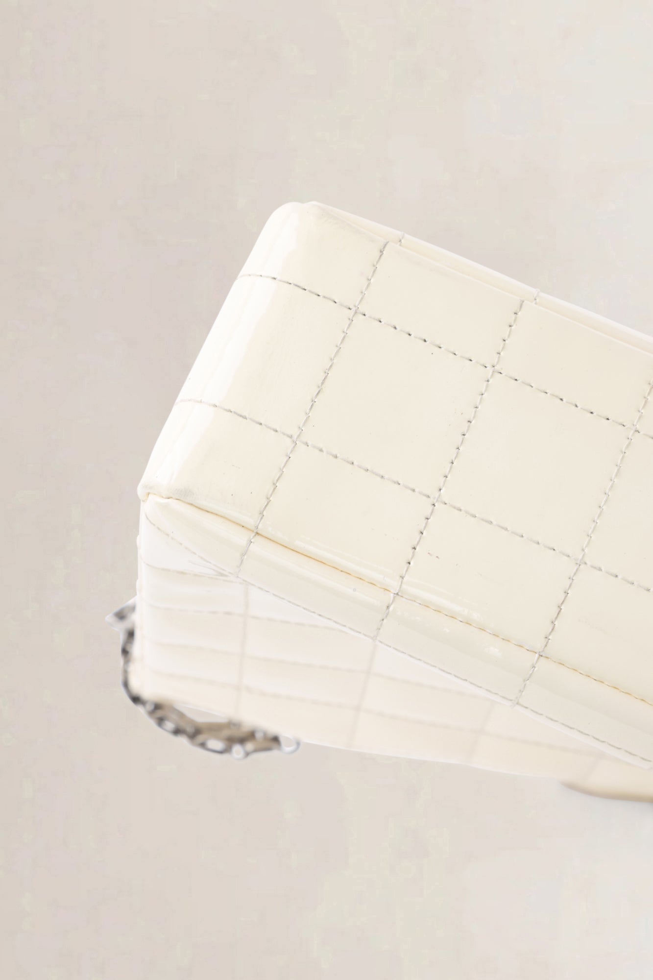 Chanel White Patent Leather Crossbody Bag