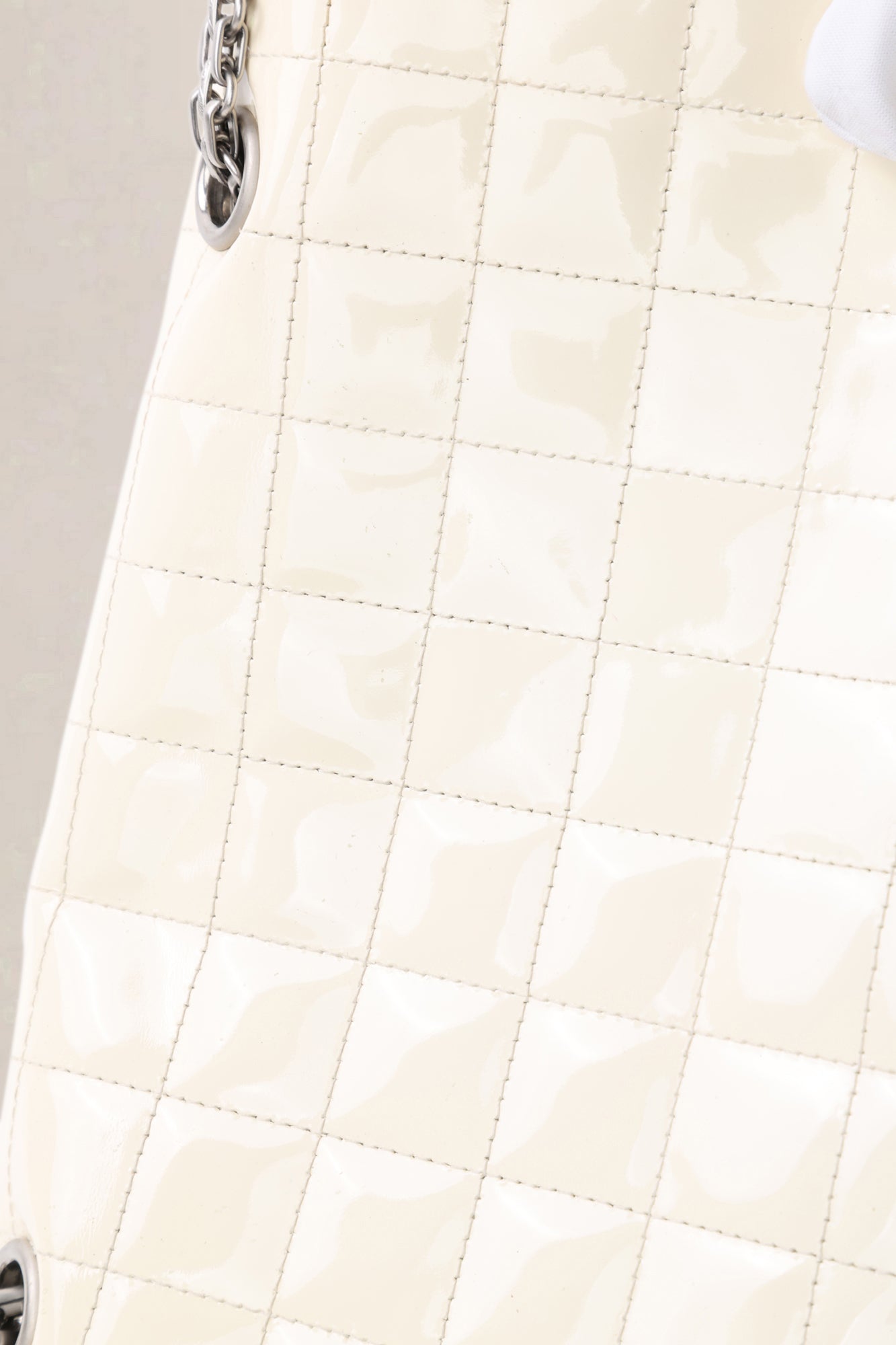 Chanel White Patent Leather Crossbody Bag
