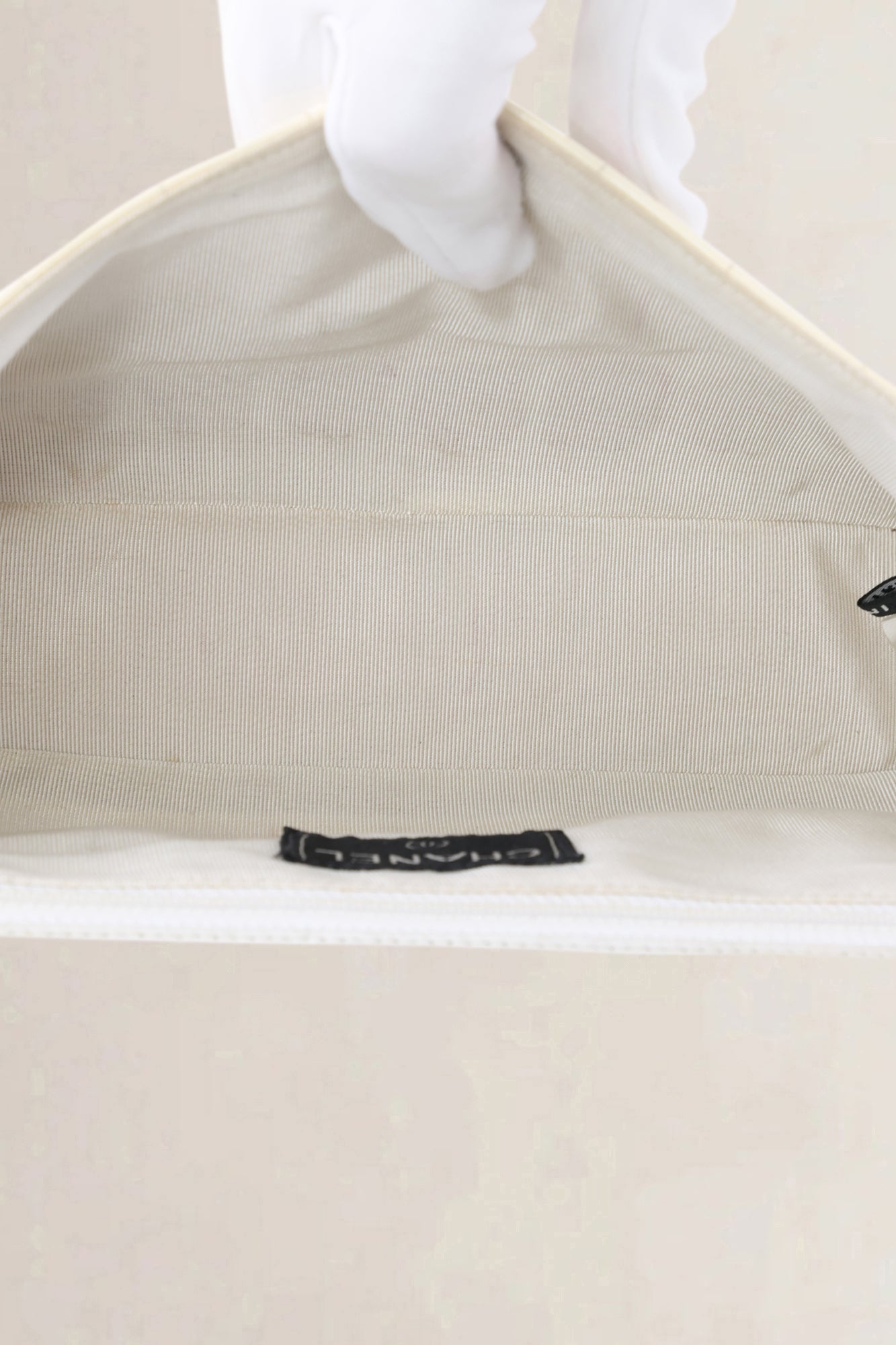 Chanel White Patent Leather Crossbody Bag