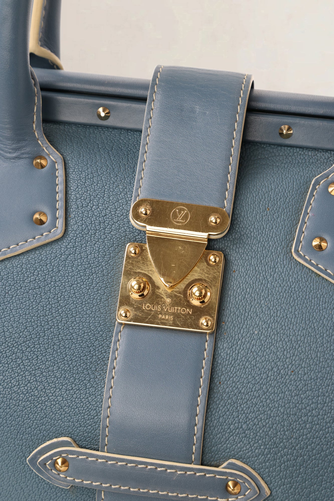 Louis Vuitton Blue Suhali Lingenieux PM Top Handle Bag
