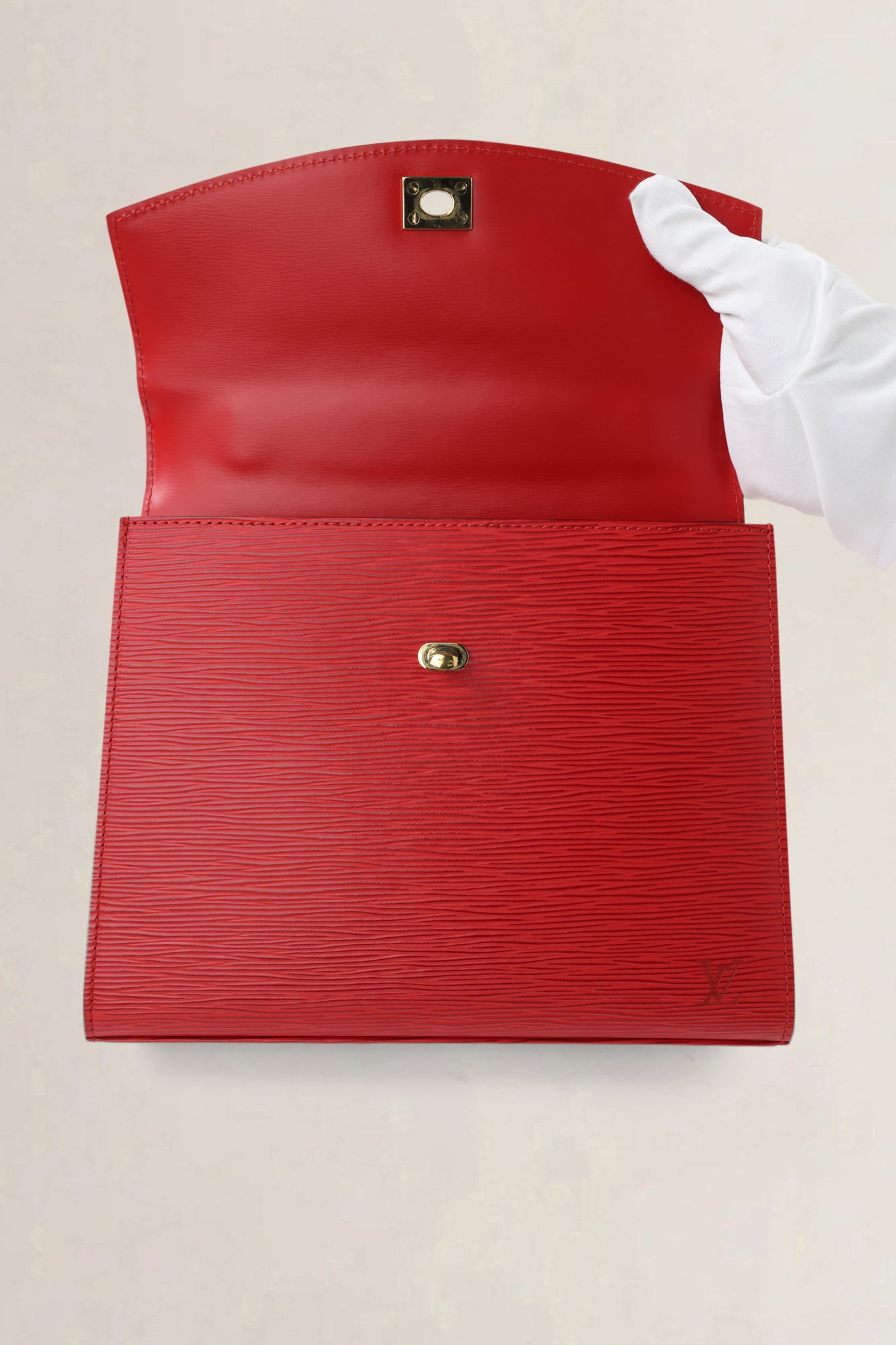 Louis Vuitton Red Epi Leather Malherbes Top Handle Bag