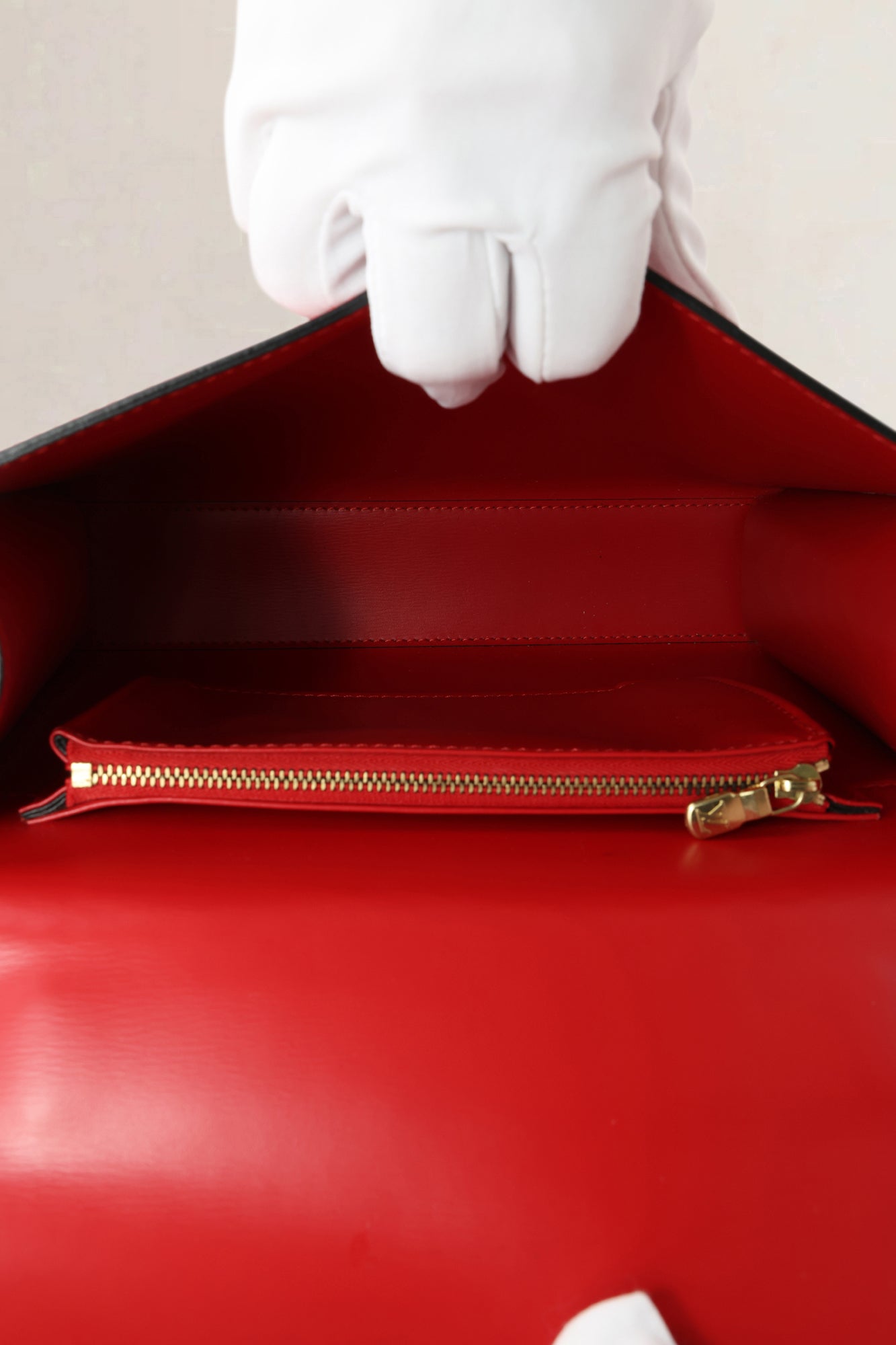 Louis Vuitton Red Epi Leather Malherbes Top Handle Bag