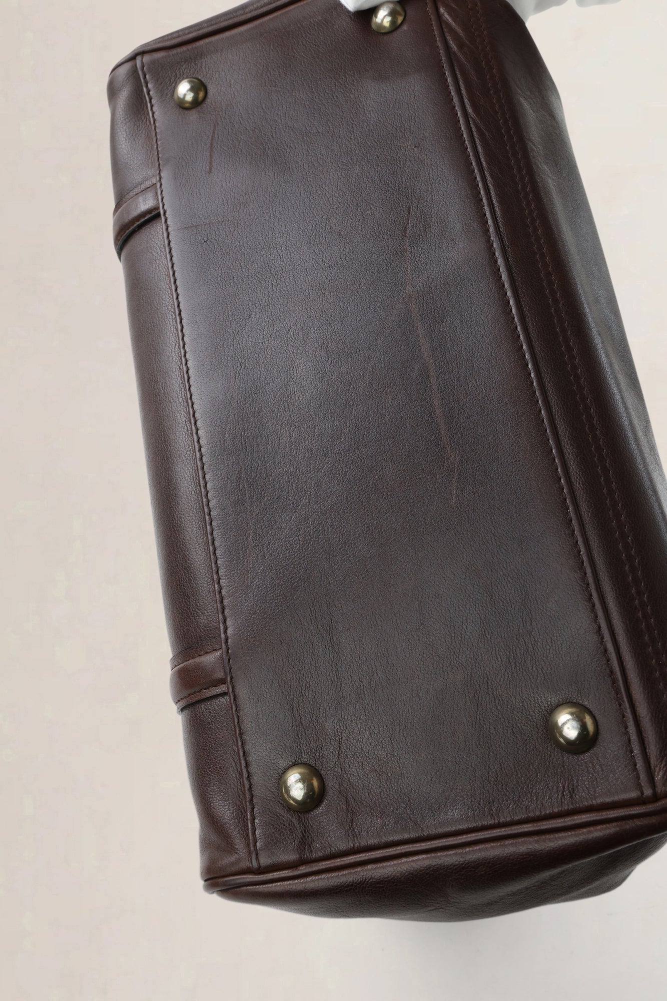 Delvaux Dark Brown Louise Boston Top Handle Bag