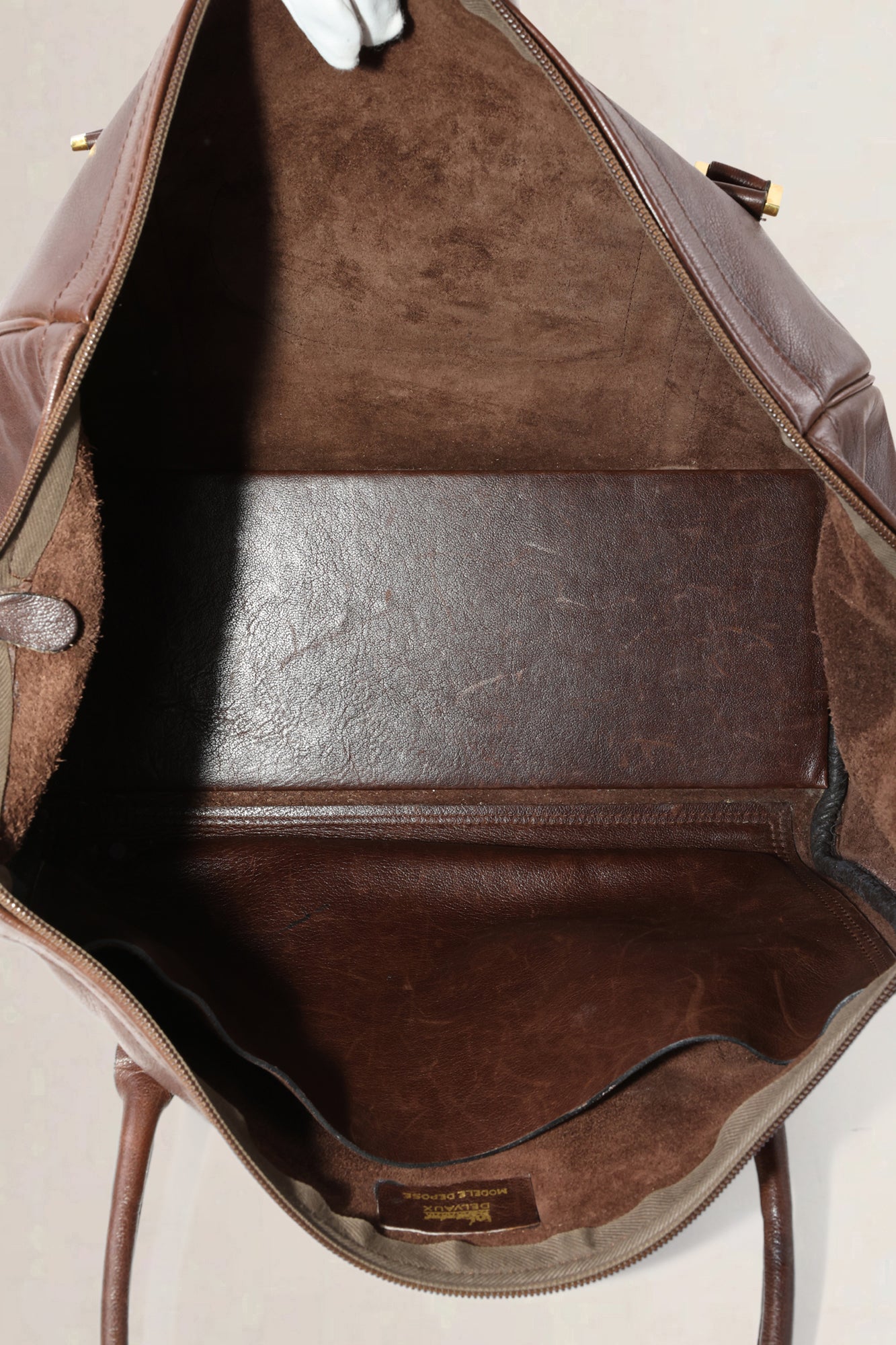 Delvaux Dark Brown Louise Boston Top Handle Bag