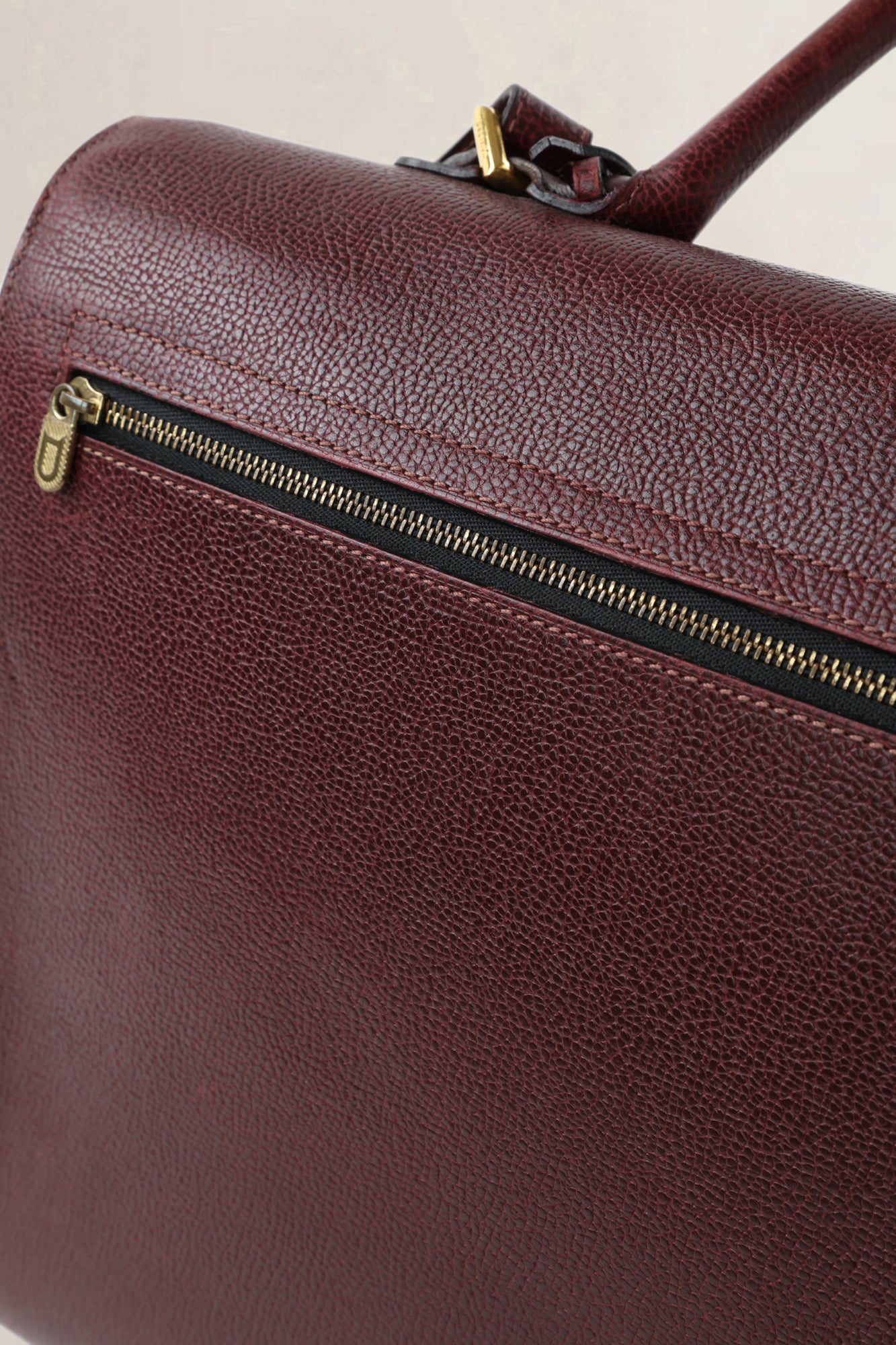 Delvaux Burgundy Jumping Calf Brillant Amethyste Briefcase Crossbody Bag