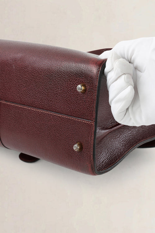 Delvaux Burgundy Jumping Calf Brillant Amethyste Briefcase Crossbody Bag