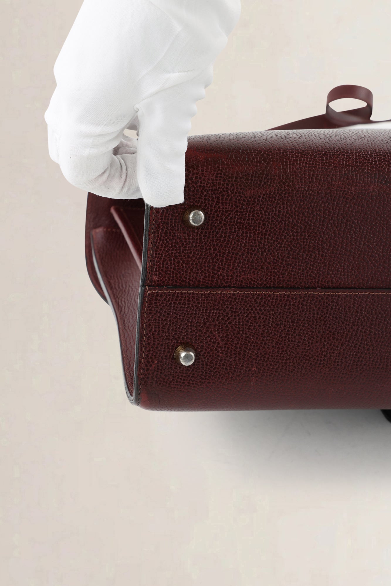Delvaux Burgundy Jumping Calf Brillant Amethyste Briefcase Crossbody Bag