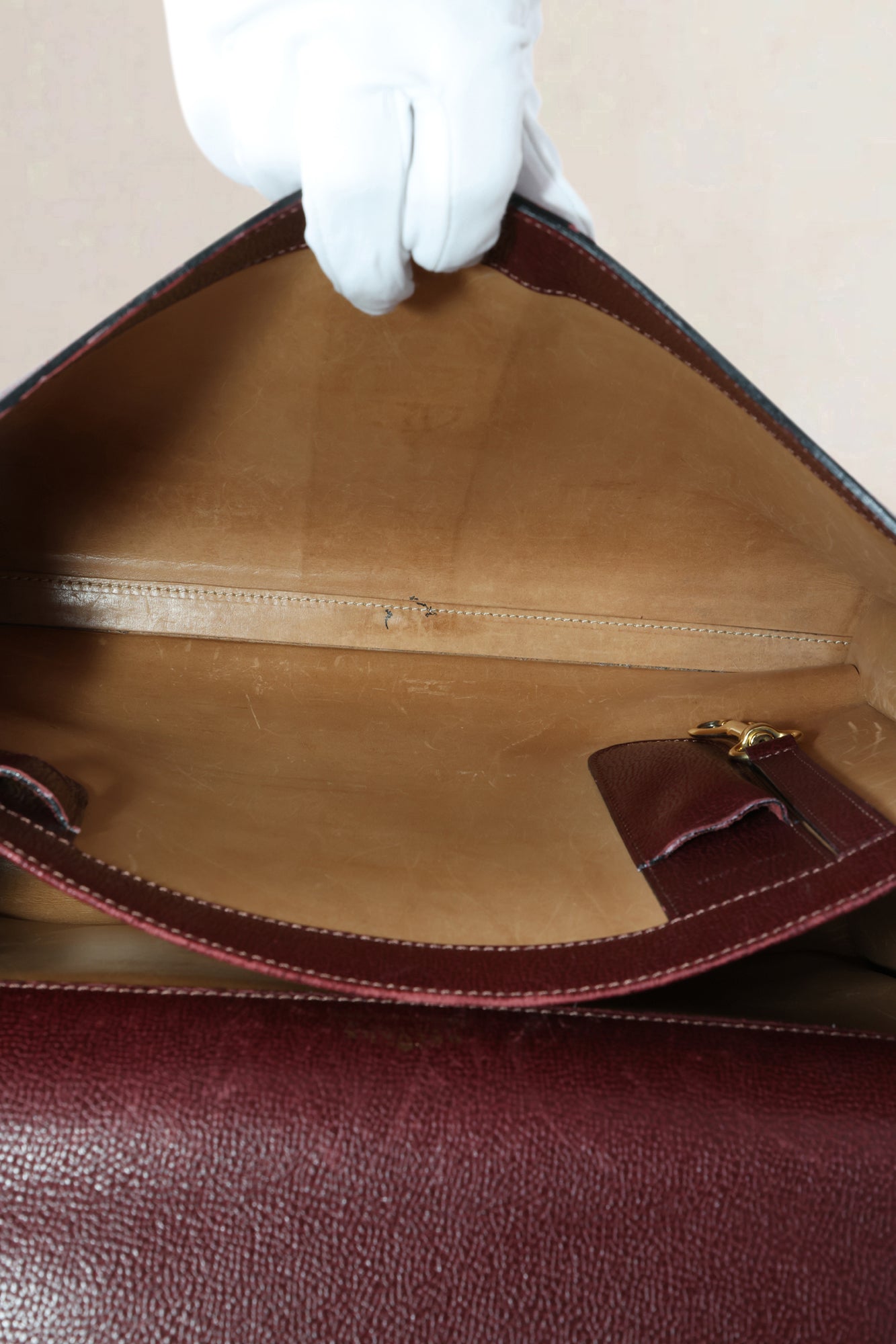 Delvaux Burgundy Jumping Calf Brillant Amethyste Briefcase Crossbody Bag