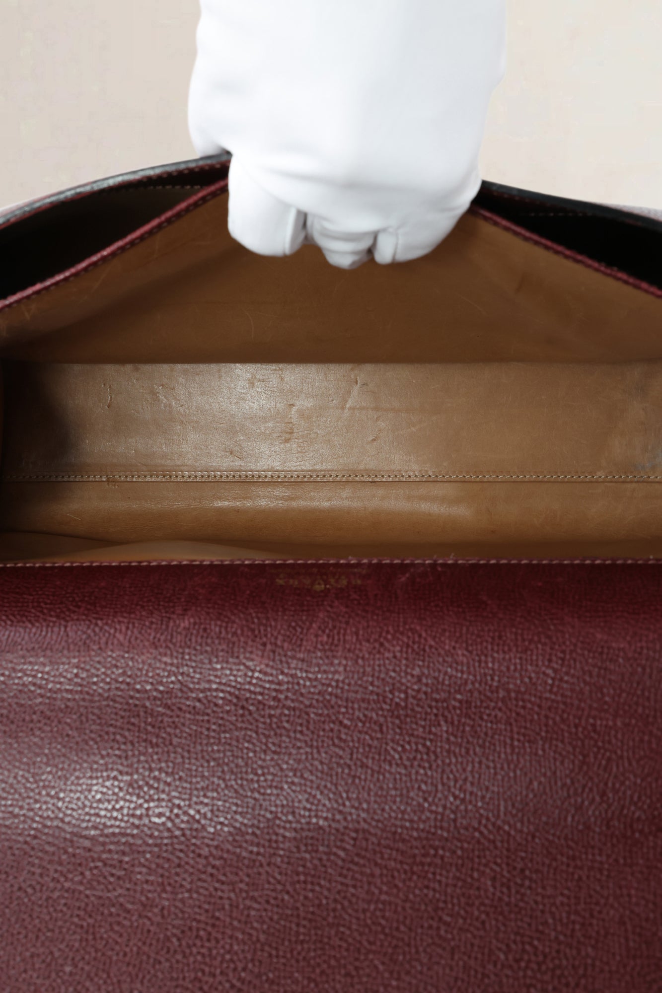 Delvaux Burgundy Jumping Calf Brillant Amethyste Briefcase Crossbody Bag