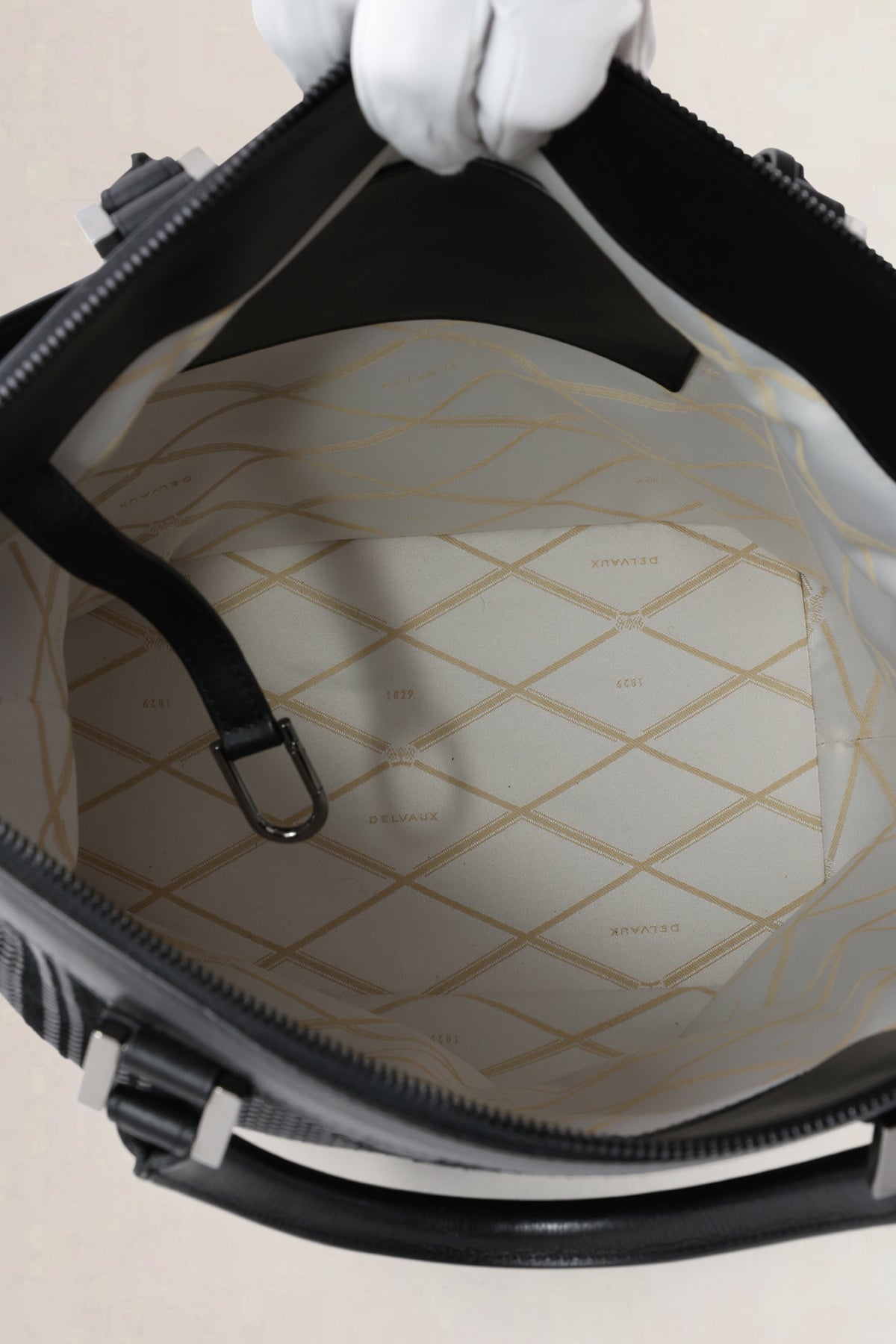 Delvaux Black Toile De Cuir Leather Shoulder Bag