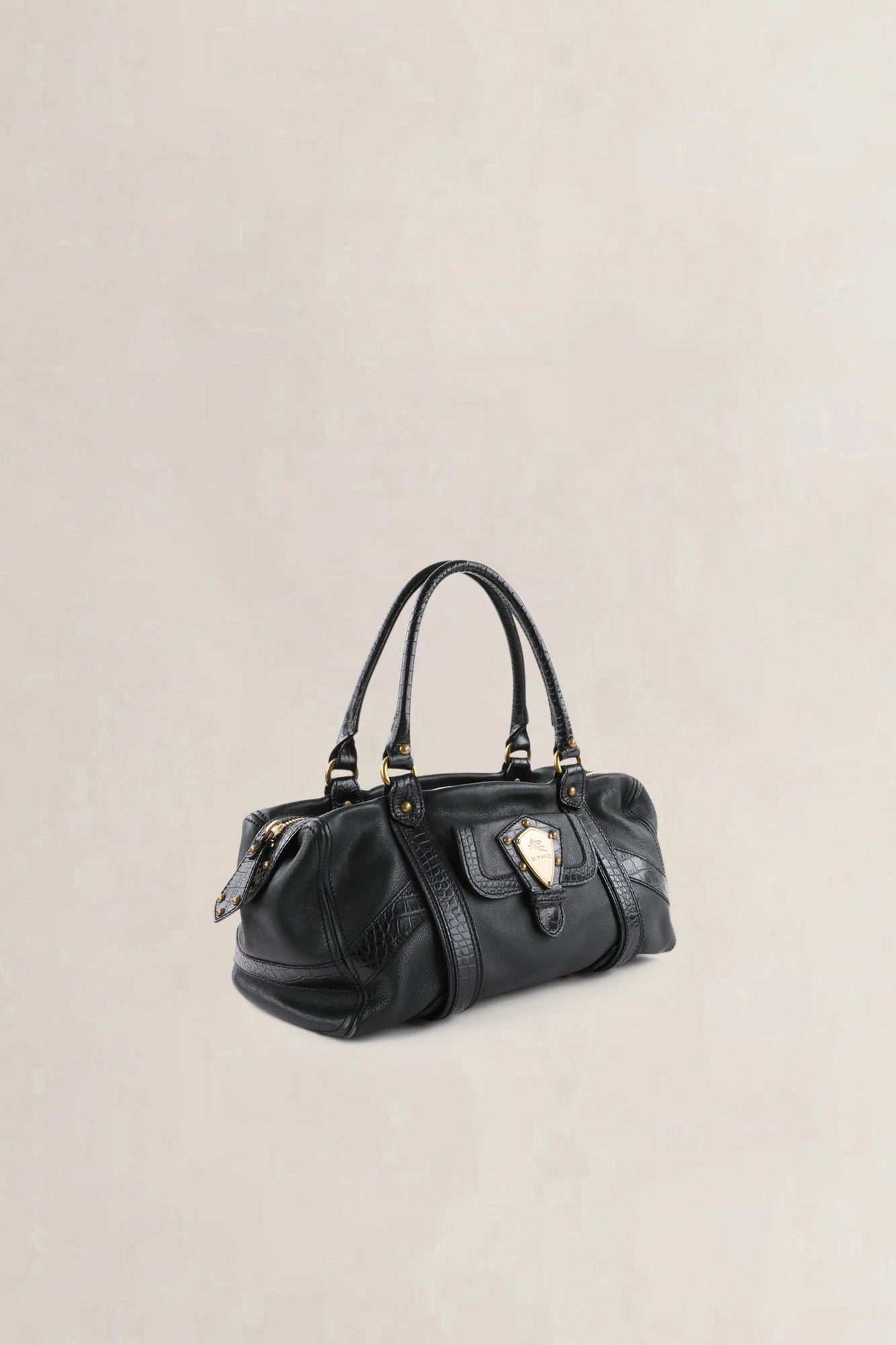 Etro Black Leather Shoulder Bag