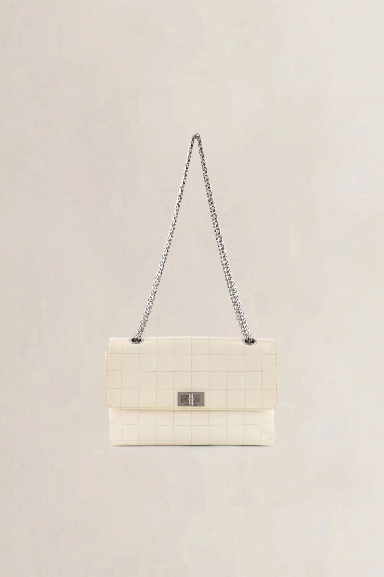 Chanel White Patent Leather Crossbody Bag
