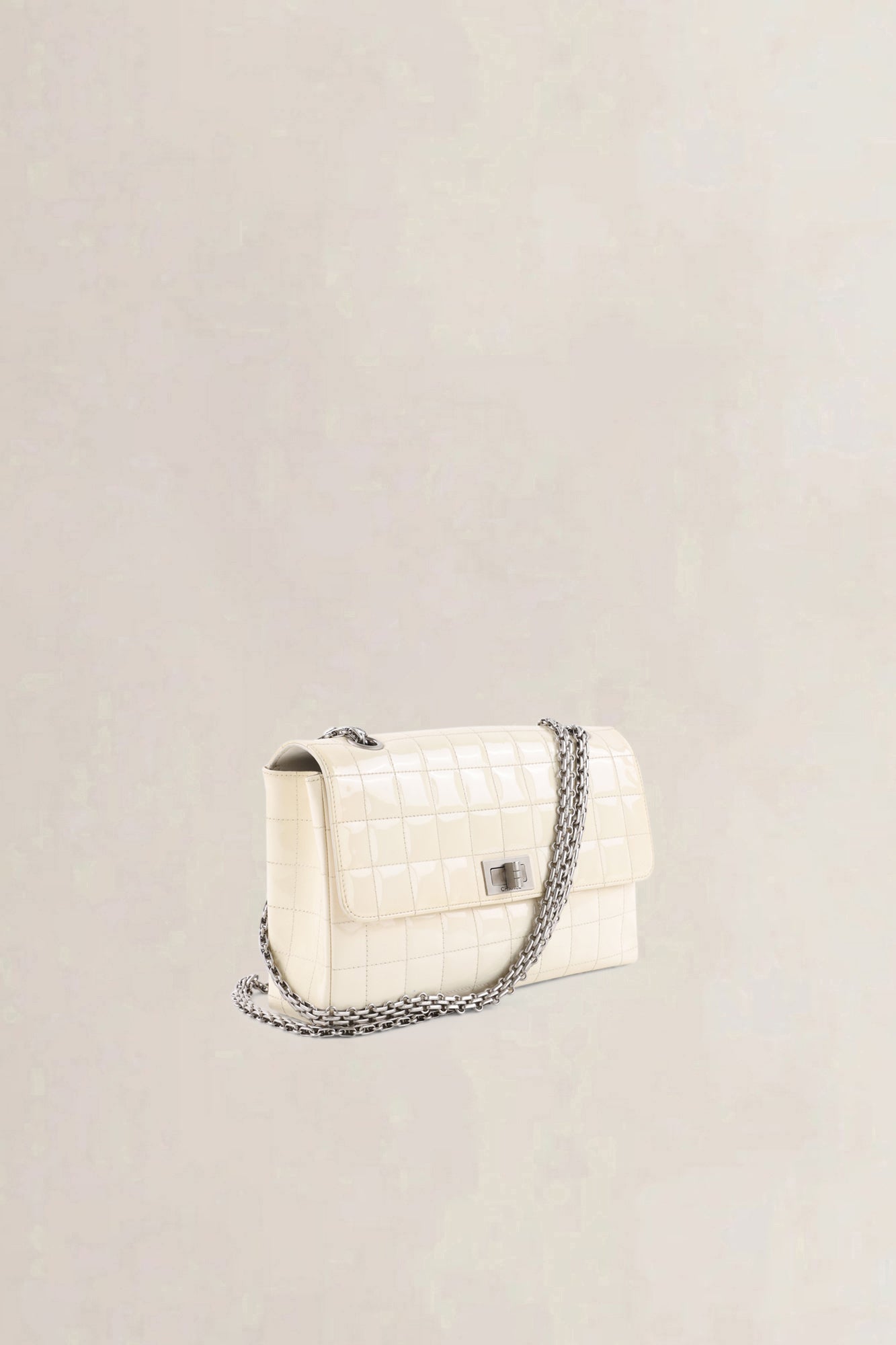 Chanel White Patent Leather Crossbody Bag