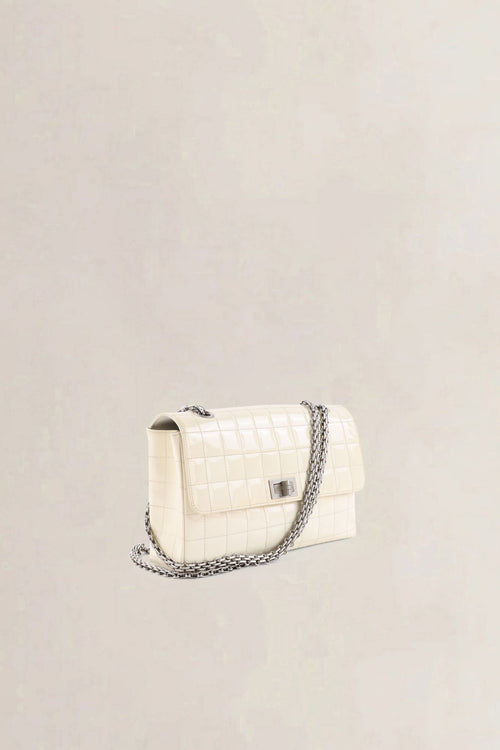 Chanel White Patent Leather Crossbody Bag