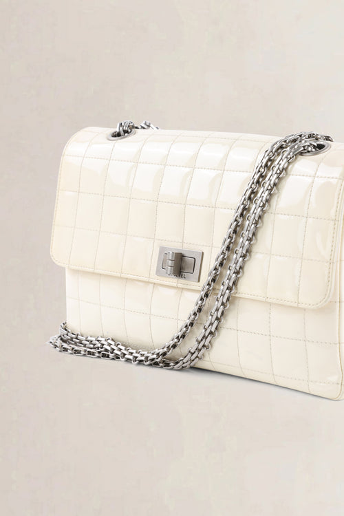 Chanel White Patent Leather Crossbody Bag