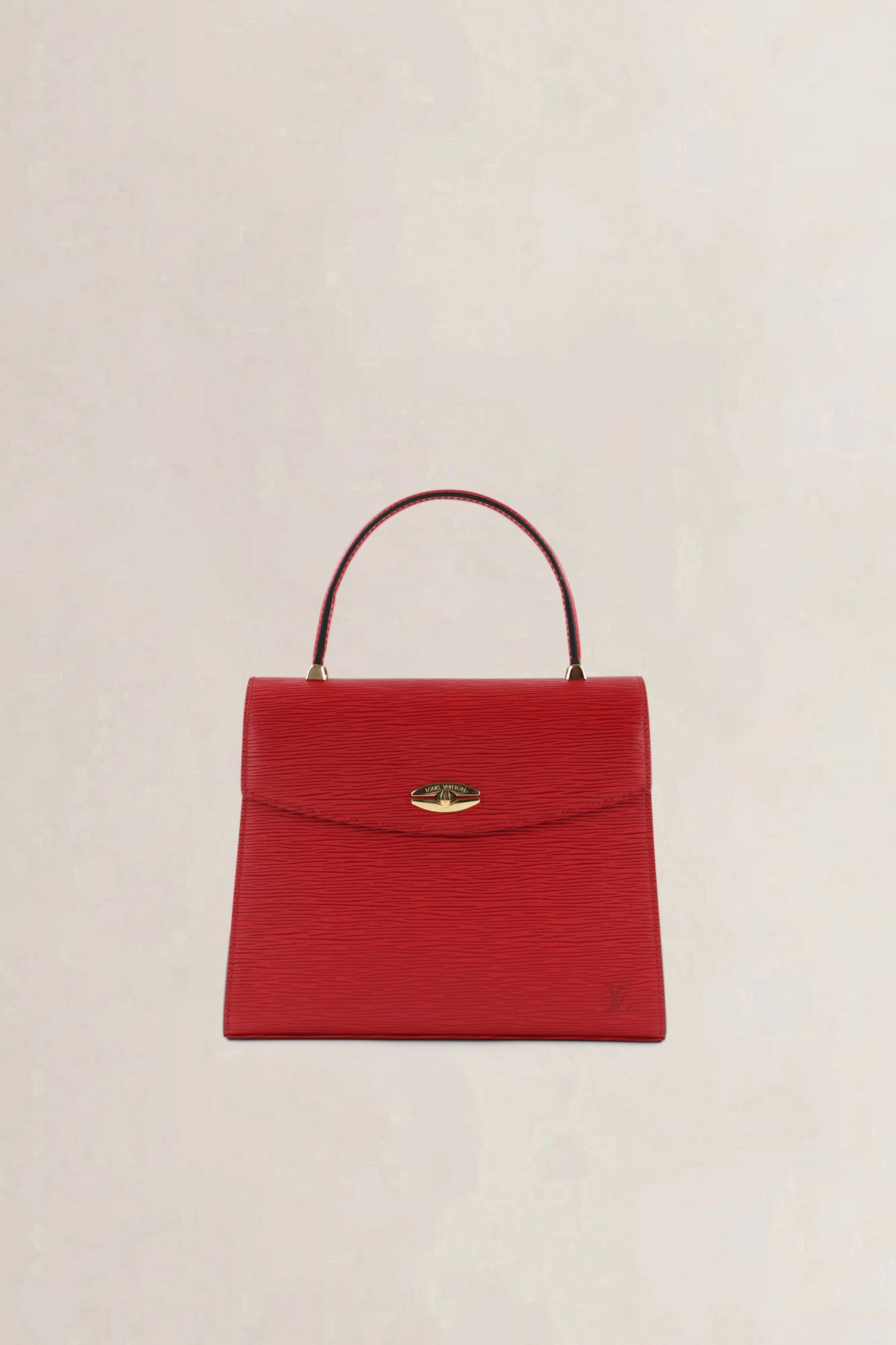 Louis Vuitton Red Epi Leather Malherbes Top Handle Bag