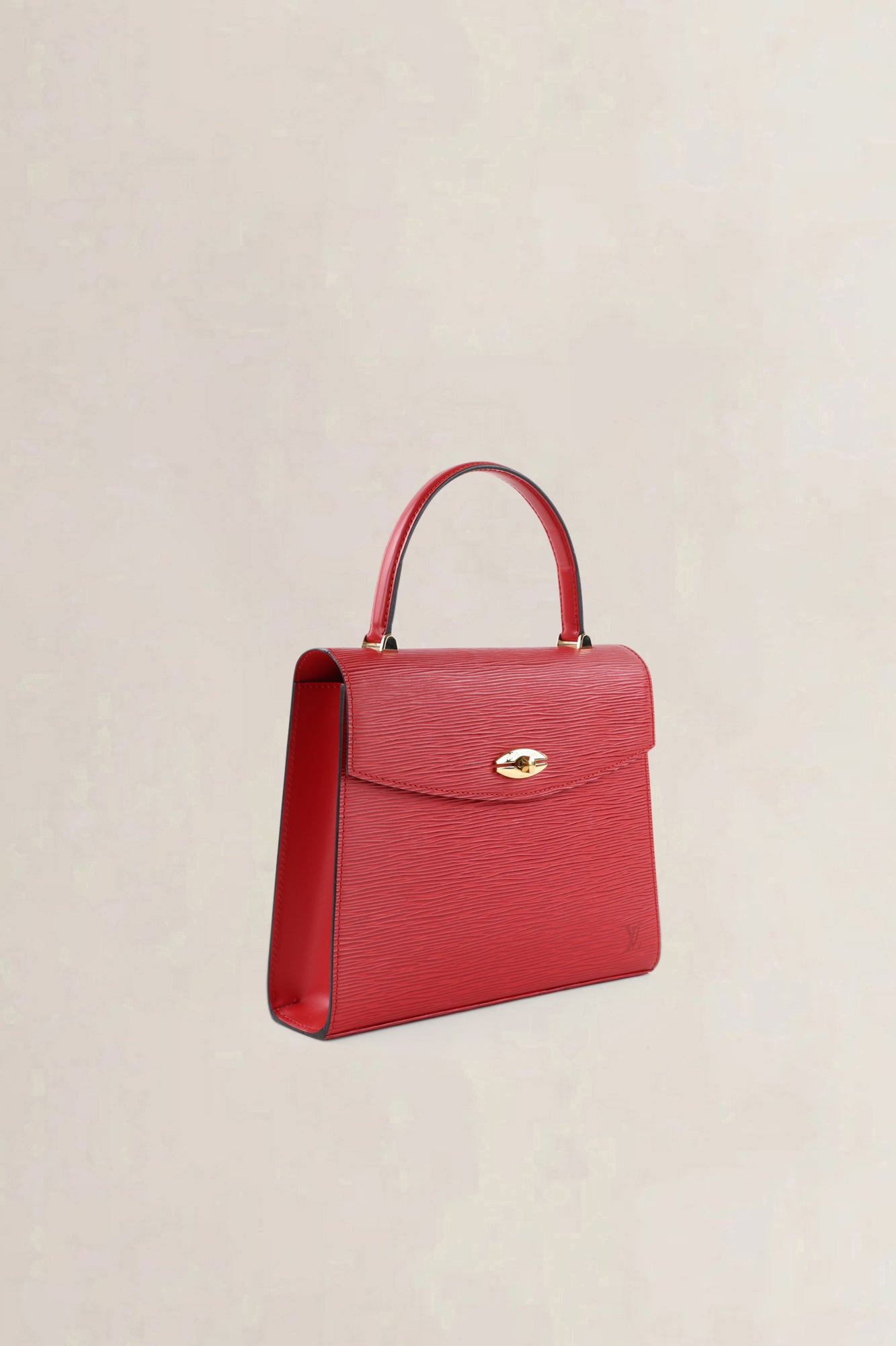 Louis Vuitton Red Epi Leather Malherbes Top Handle Bag