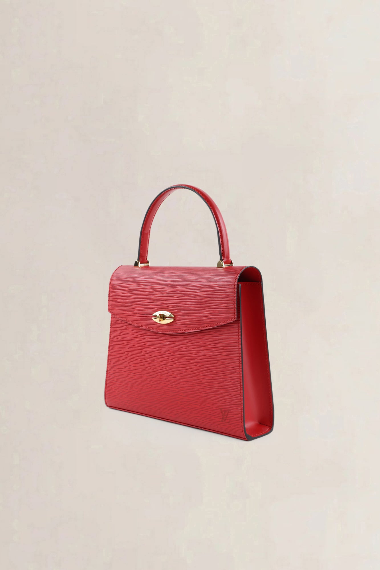 Louis Vuitton Red Epi Leather Malherbes Top Handle Bag