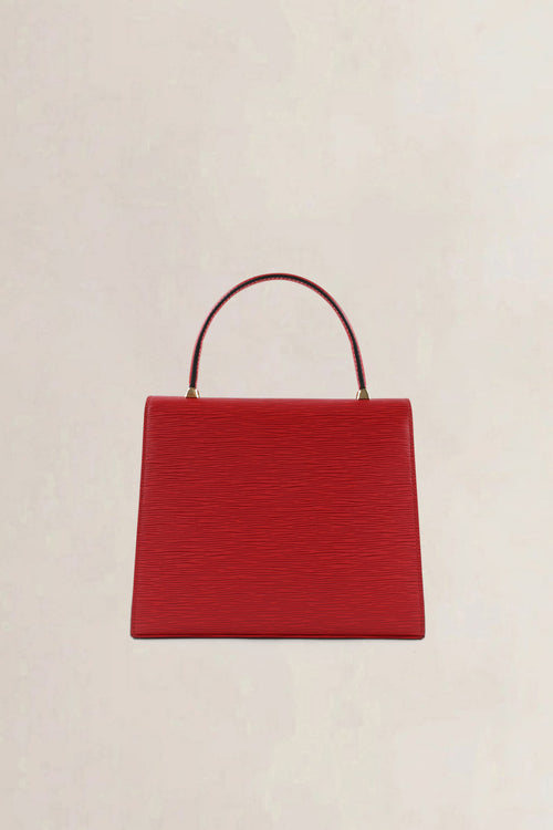 Louis Vuitton Red Epi Leather Malherbes Top Handle Bag