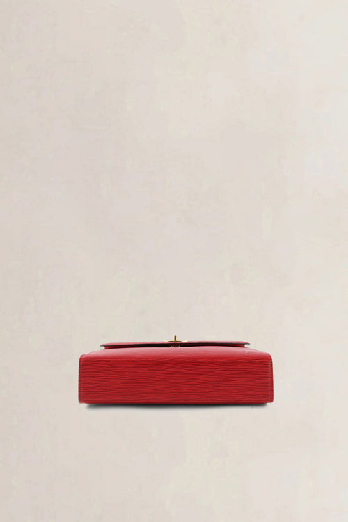 Louis Vuitton Red Epi Leather Malherbes Top Handle Bag
