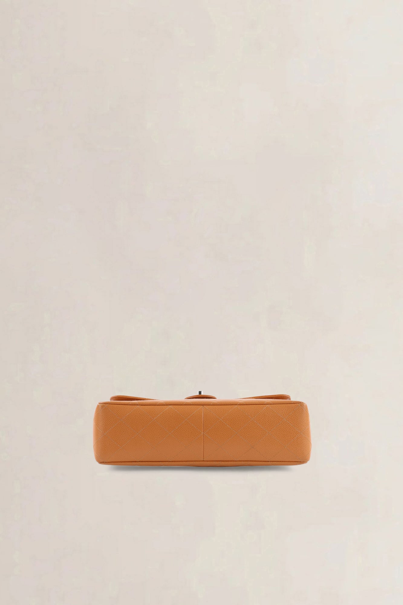 Chanel Orange/Brown Caviar Leather Single Flap Shoulder Bag