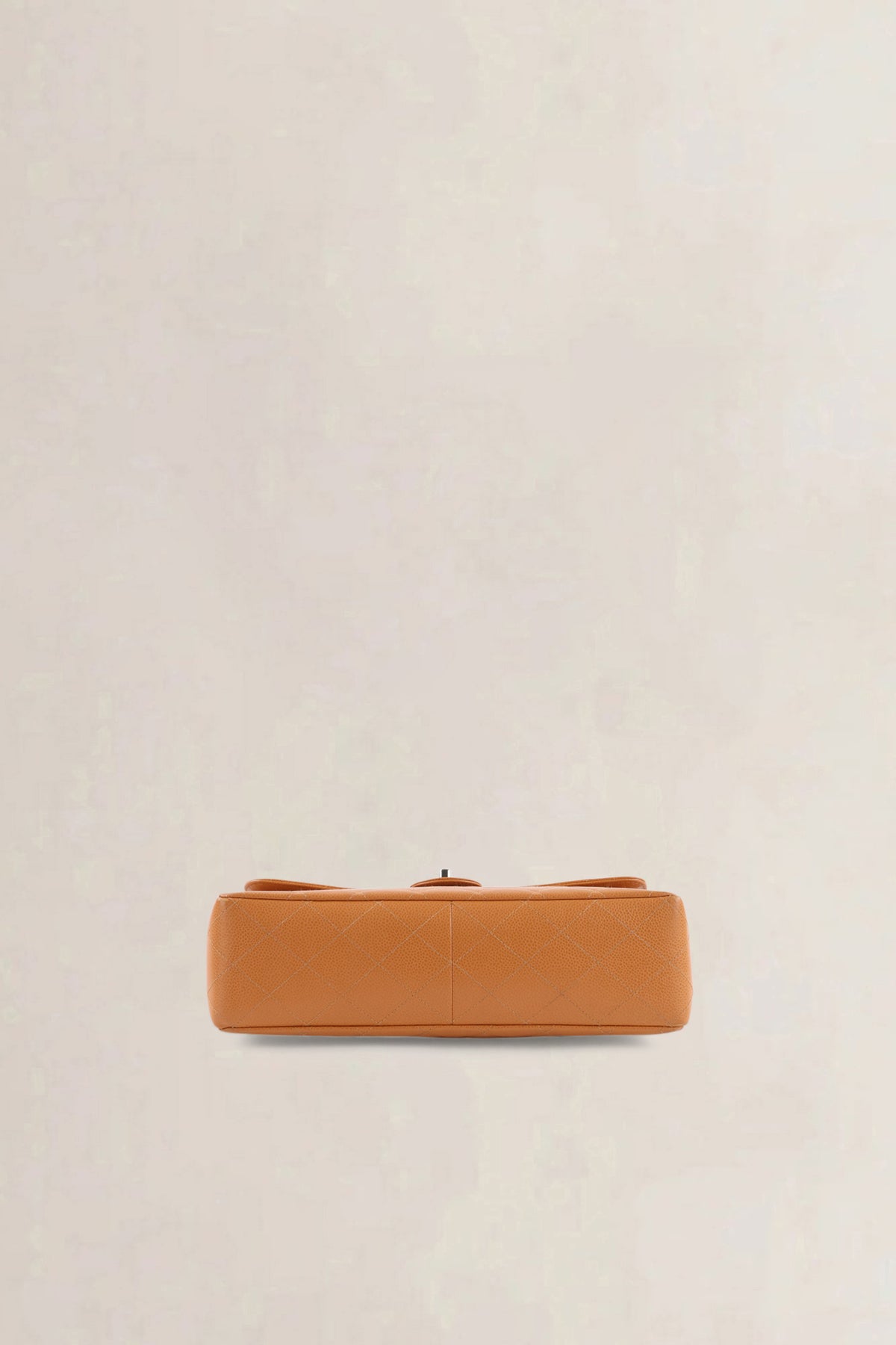 Chanel Orange/Brown Caviar Leather Single Flap Shoulder Bag