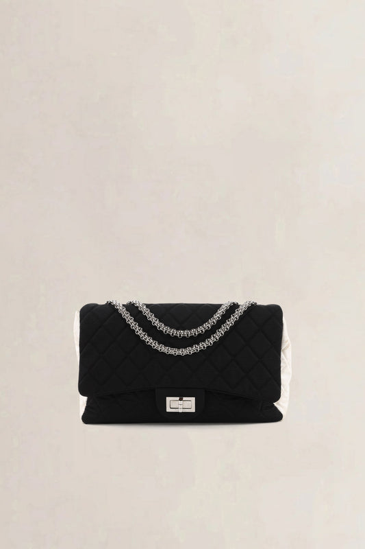 Chanel Black/White Cloth 2.55 Reissue — vintage
