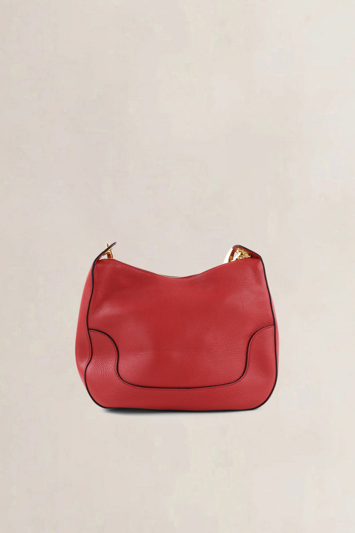 Prada Rosso Vitello Phenix Striped Strap Zip Shoulder Bag