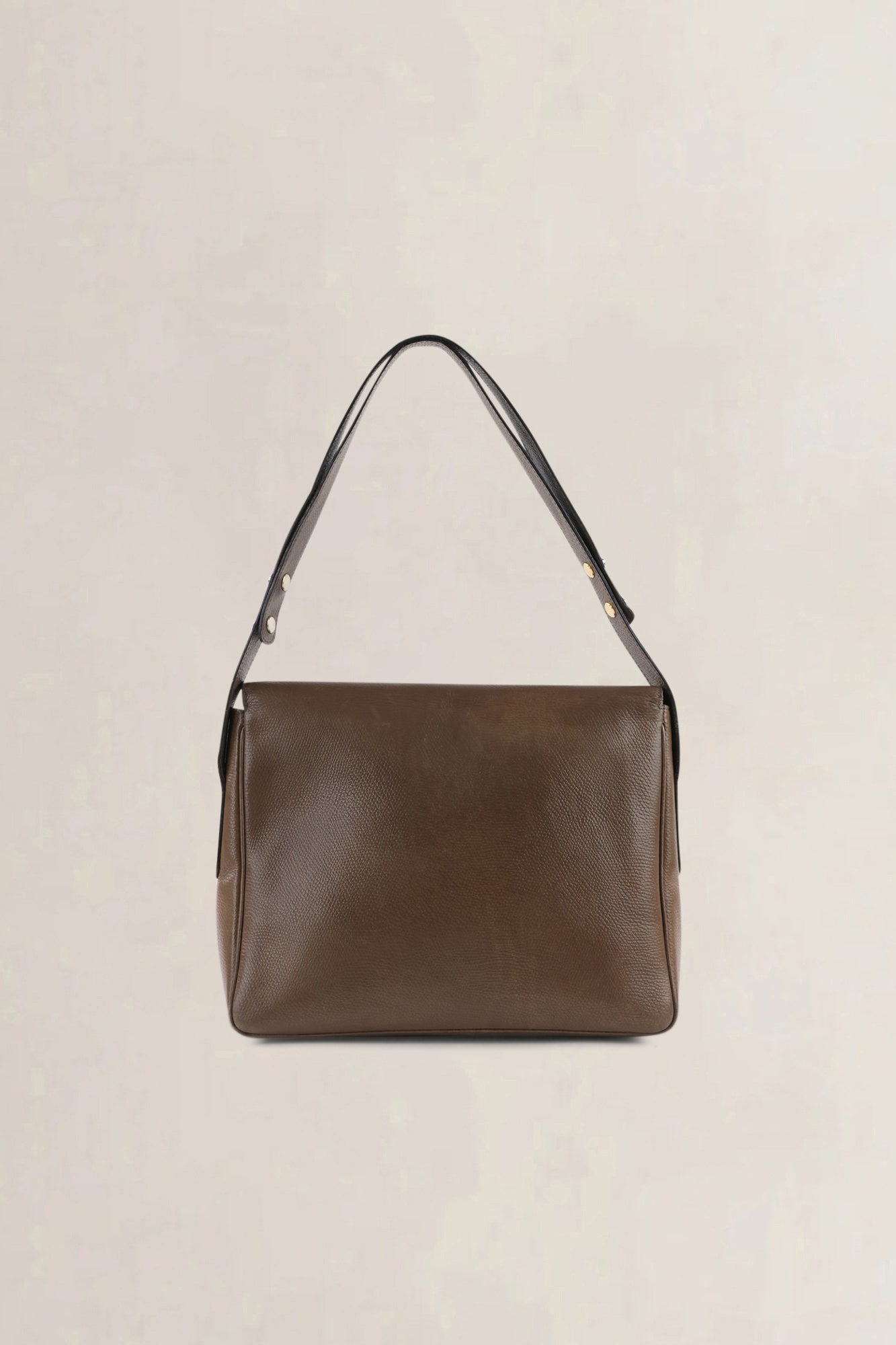 Delvaux Taupe Leather Poirier Crossbody Bag