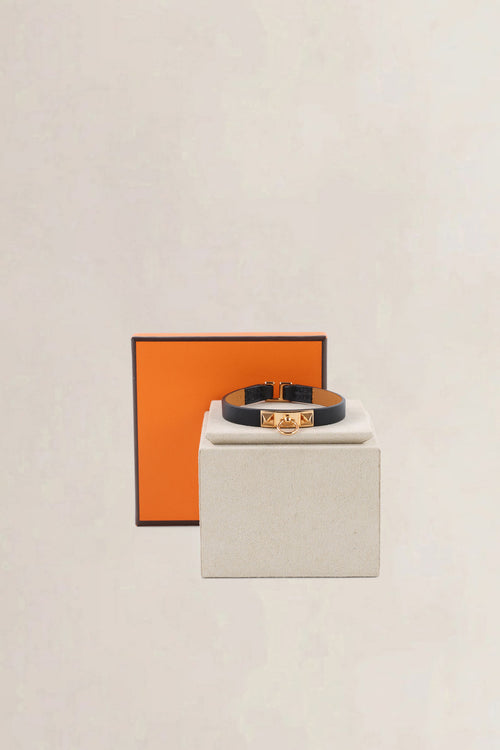 Hermès Black Rivale Mini Rose Gold Bracelet
