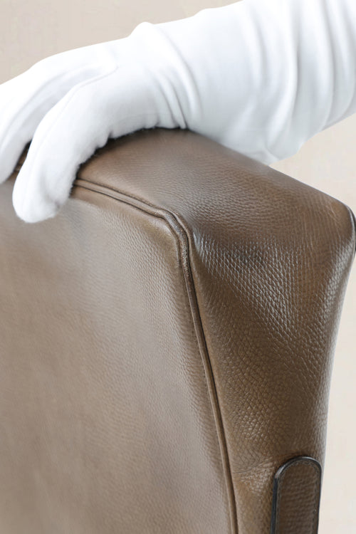 Delvaux Taupe Leather Poirier Crossbody Bag