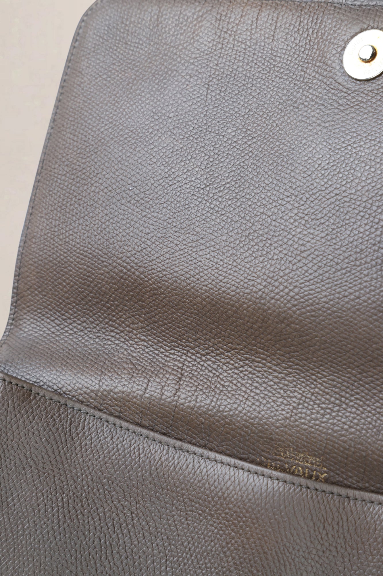 Delvaux Taupe Leather Poirier Crossbody Bag