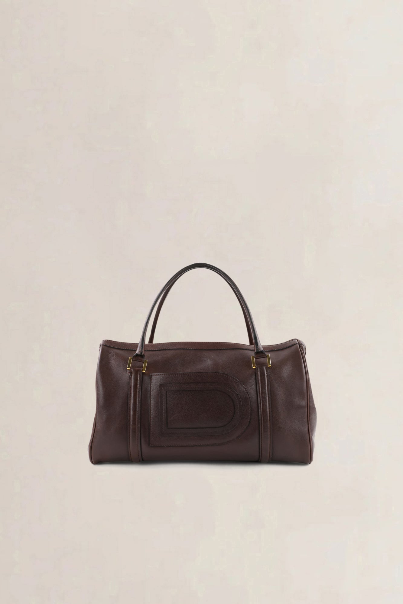Delvaux Dark Brown Louise Boston Top Handle Bag