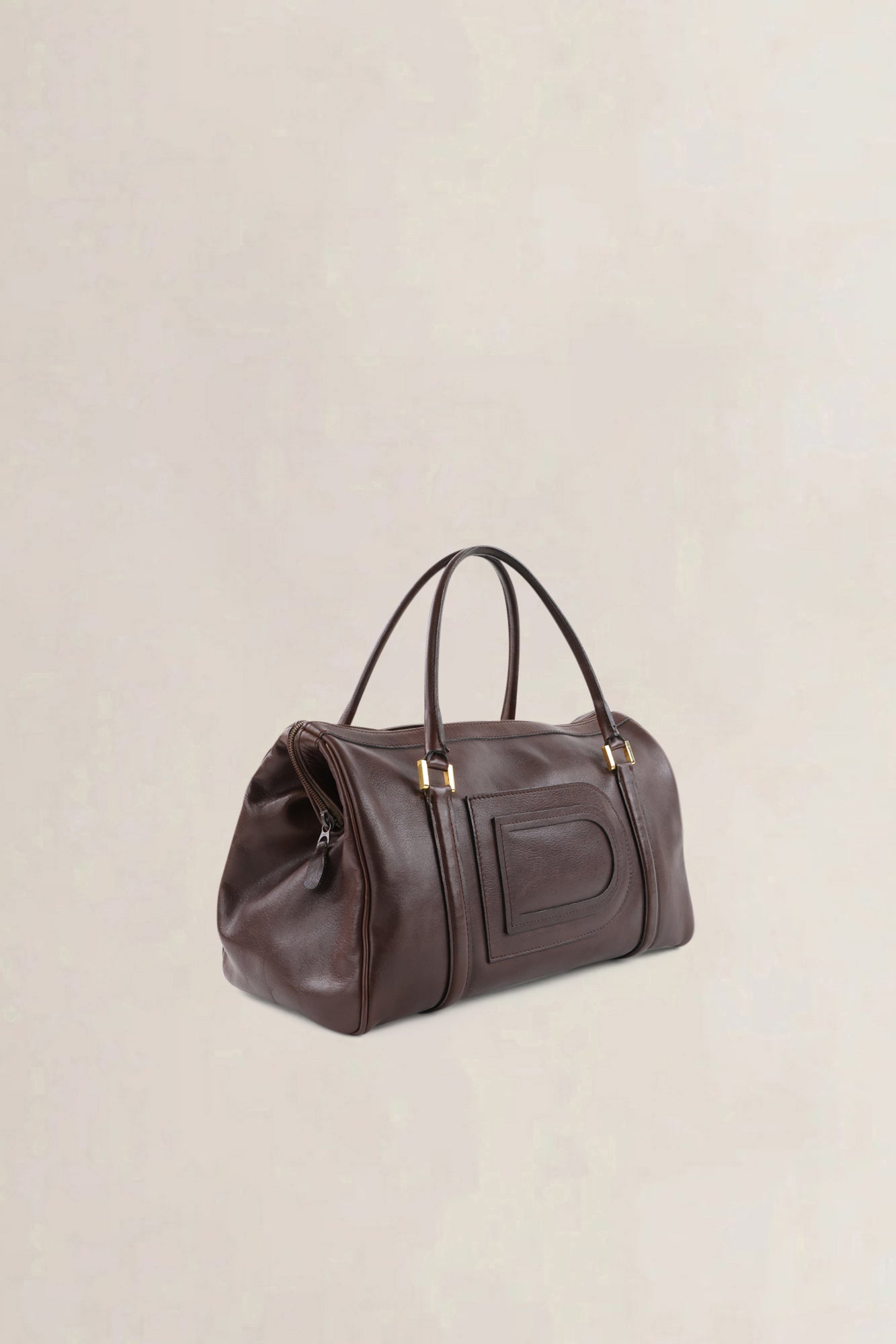 Delvaux Dark Brown Louise Boston Top Handle Bag