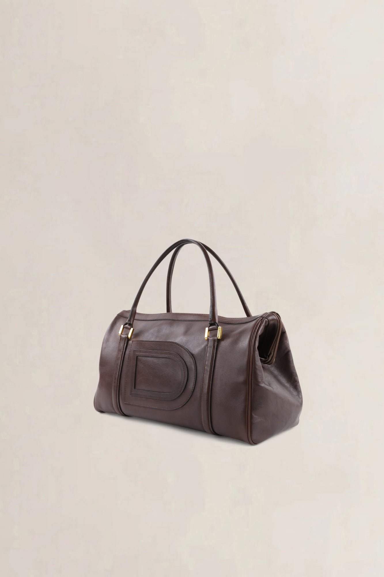 Delvaux Dark Brown Louise Boston Top Handle Bag
