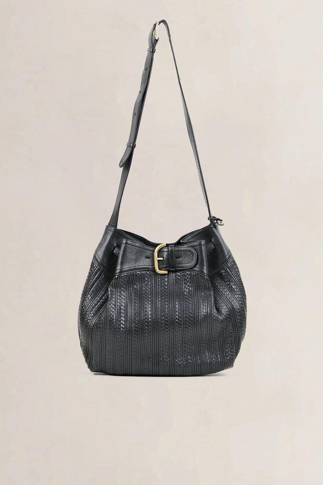 Delvaux Black Toile De Cuir Bergerac Crossbody Bag