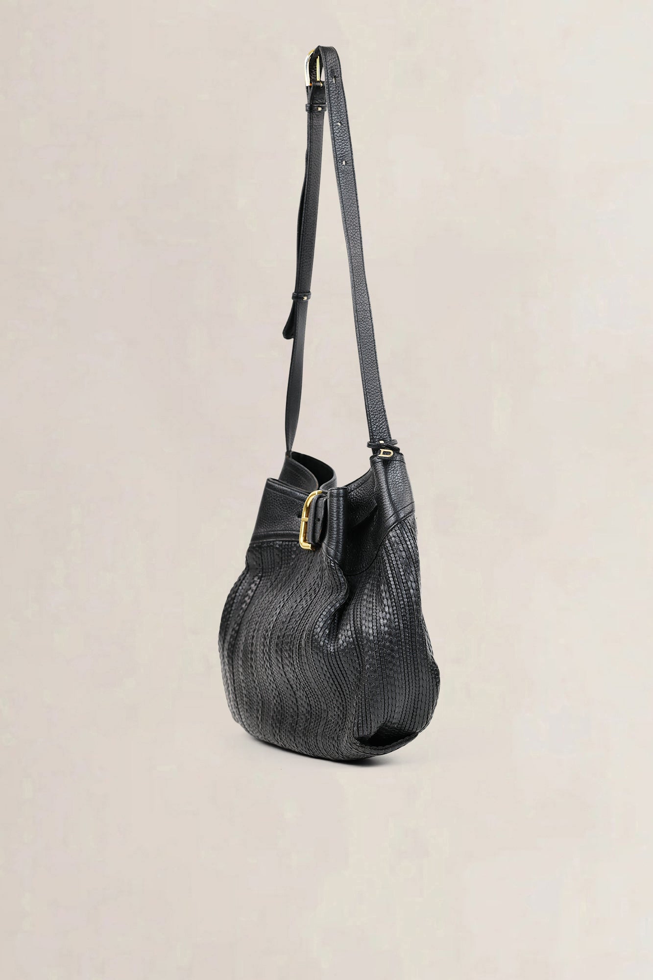 Delvaux Black Toile De Cuir Bergerac Crossbody Bag