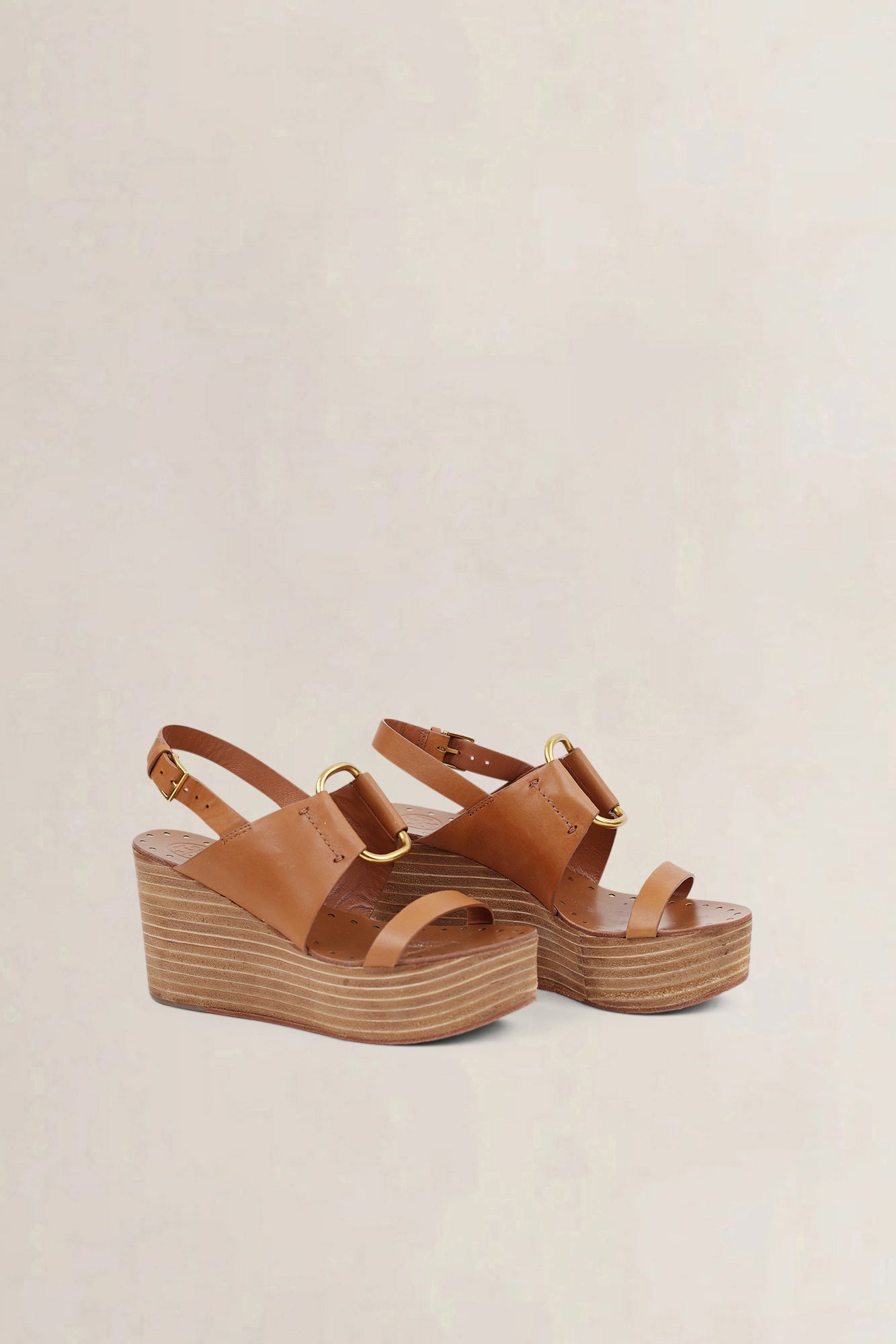 Tory Burch Brown Wedge Sandals