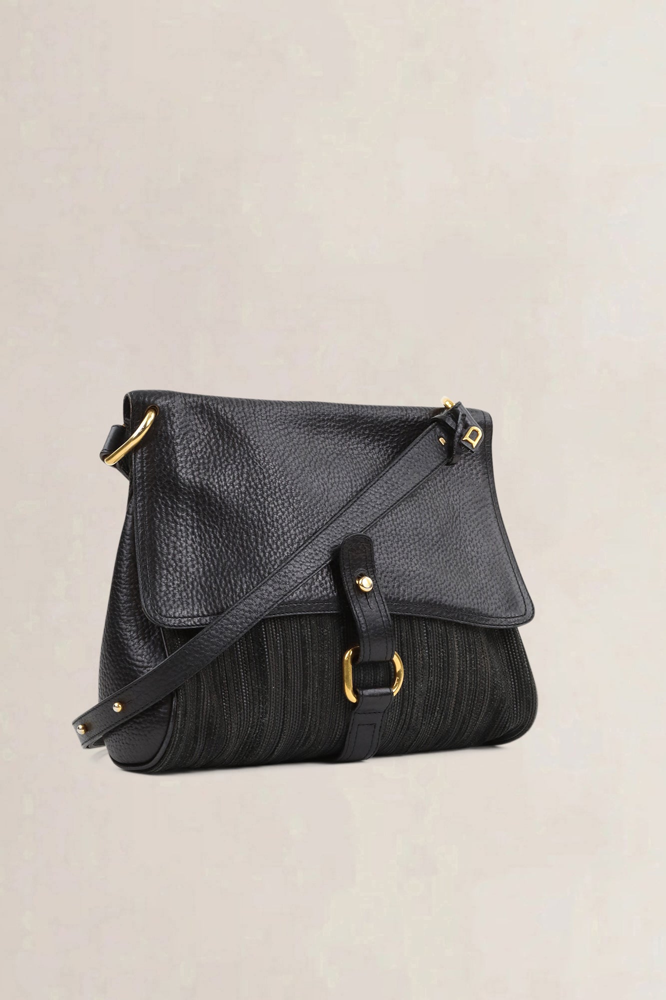 Delvaux Black Fichu Toile De Cuir Crossbody Bag